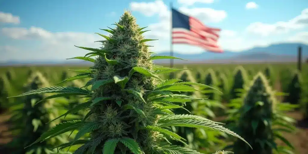Close-Up of a Flowering Cannabis Plant