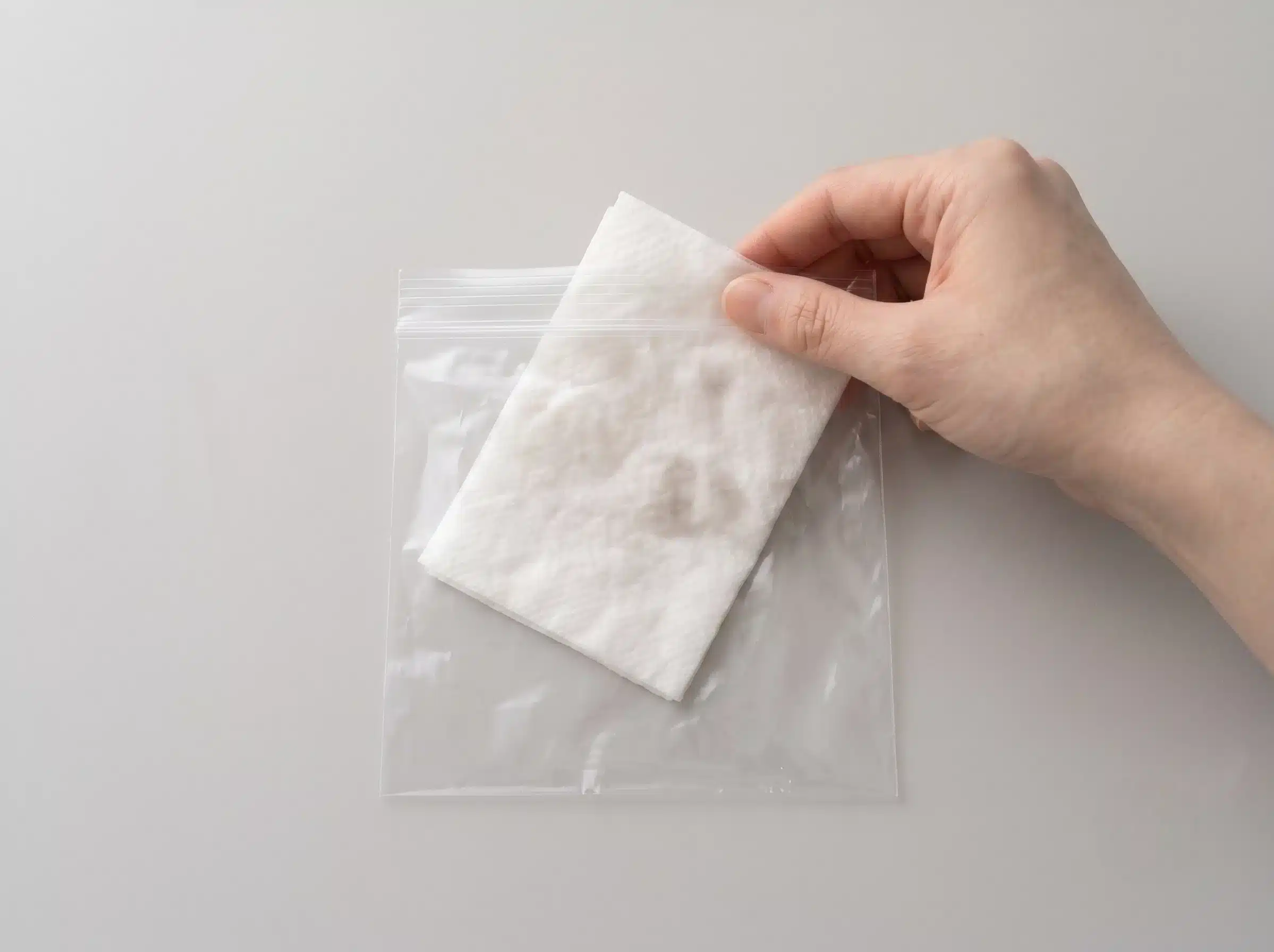 Sealed bag stored in a warm dark place