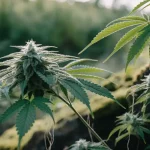 Outdoor Cannabis Plant with Frosty Buds