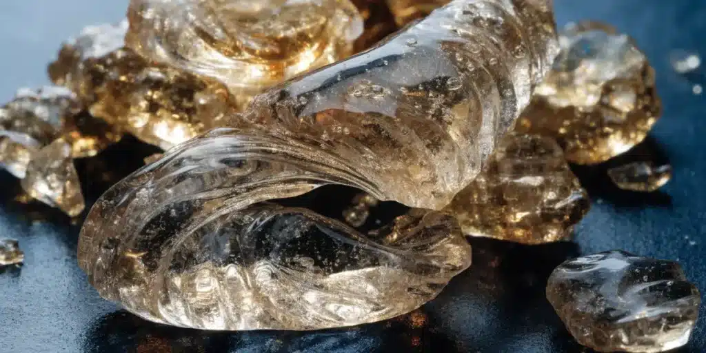 Golden Cannabis Concentrate Transparent Shatter