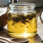 Cannabis-Infused Coconut Oil in a Glass Jar