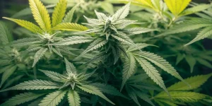 Autoflowering Cannabis Plant with Frosty Buds