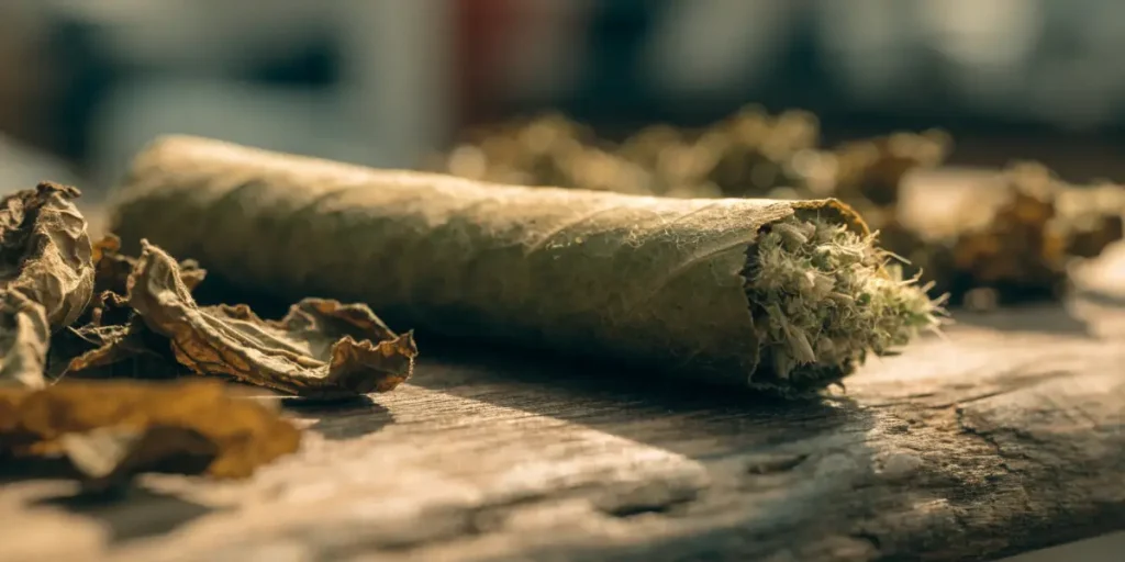 Freshly Rolled Cannabis Joint Close-Up