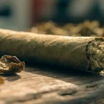 Freshly Rolled Cannabis Joint Close-Up