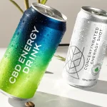 CBD Energy Drinks in Refreshing Green and Silver Cans