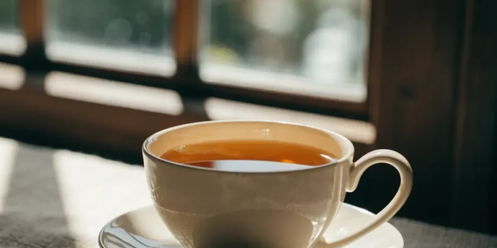Cup of Amber Tea in Natural Window Light