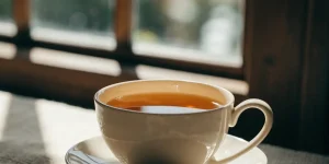 Cup of Amber Tea in Natural Window Light