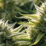 Frosty Cannabis Buds with White Pistils