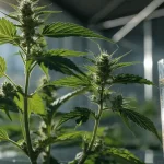 Cannabis Plants and PPM Meter for Nutrient Monitoring