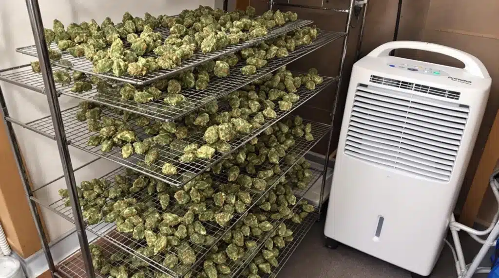 Dehumidifier for weed used during the curing process to preserve cannabis quality.