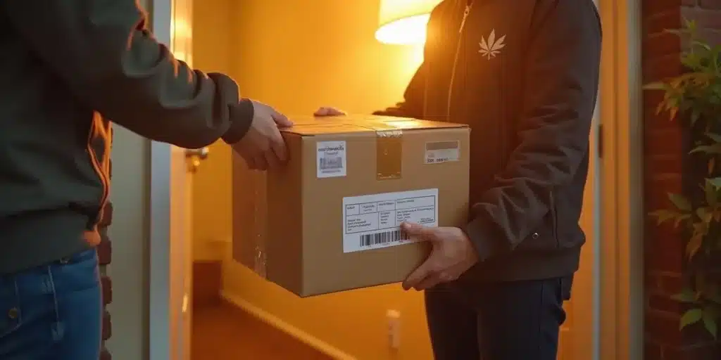 Packaged cannabis clone, secure shipping, and verified genetics details.