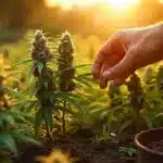 hand harvesting autoflowering cannabis plants