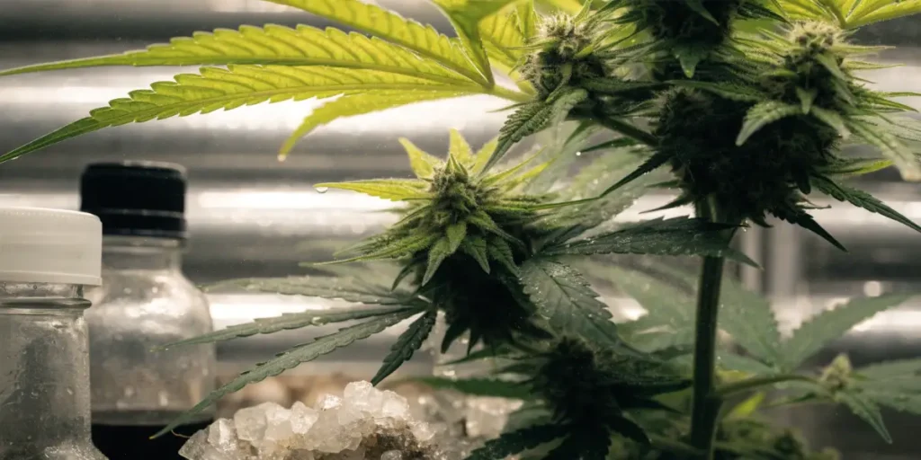 Cannabis Plants Growing in an Indoor Cultivation Environment