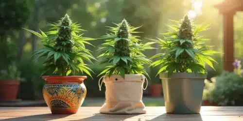 Growing Cannabis Plants in Pots Outdoors