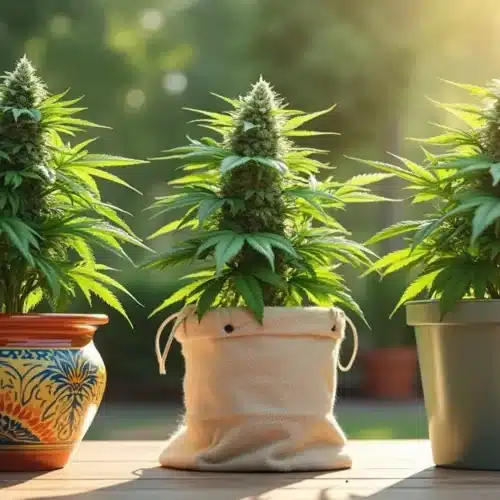 Growing Cannabis Plants in Pots Outdoors