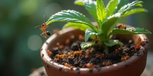 Ants in Outdoor Flower Pots