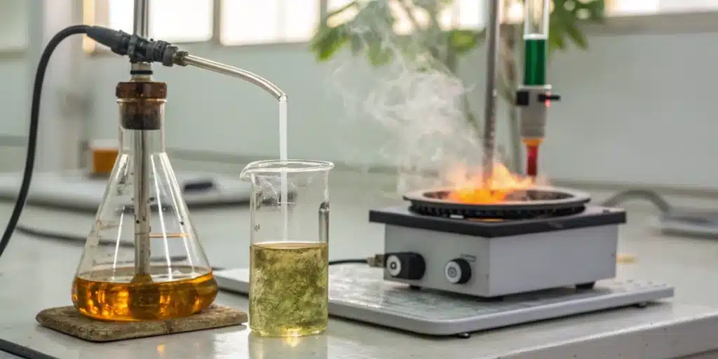 decarboxylation process converting THCA to THC.