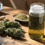 Cannabis-Infused Oil Preparation in a Glass Jar