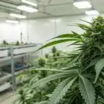 Realistic image of an autoflowering cannabis plant indoors, demonstrating the fast life cycle that makes cloning challenging.