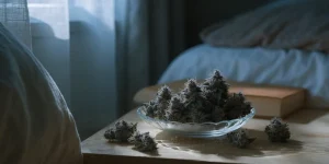 Cannabis Buds in a Glass Bowl