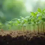 Early-stage cannabis plants vulnerable to root nematodes infestation in organic soil.