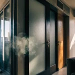 Smoke Inside a Modern Apartment with a Person