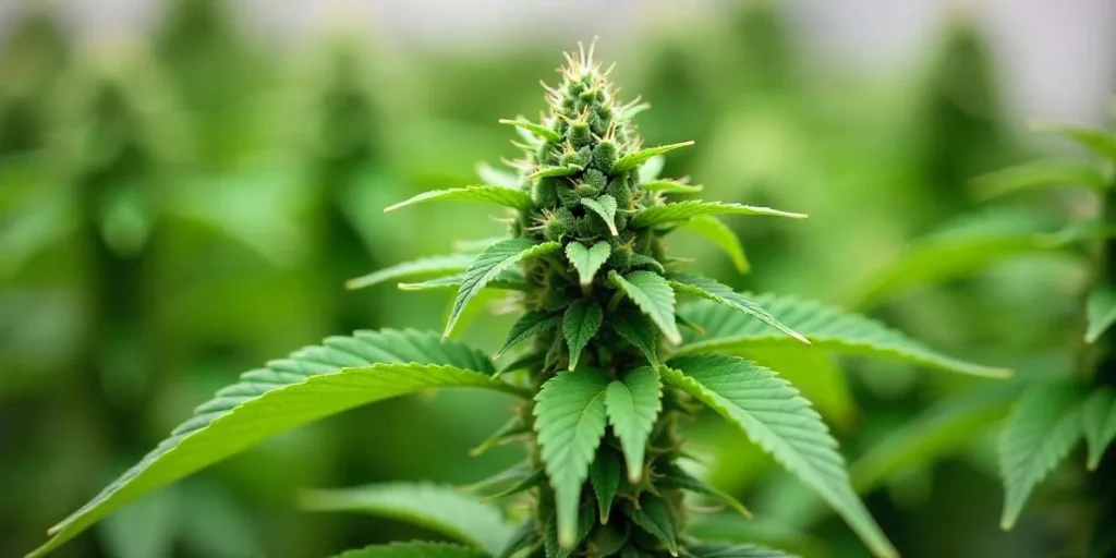 Grow Acid Diesel in flowering stage with dense central cola.