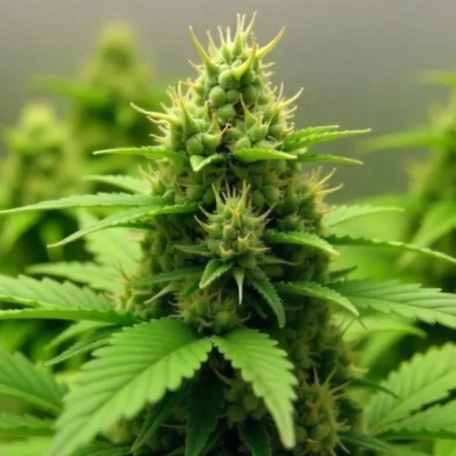 Candy Punch Regular plant with compact buds in indoor grow setup.