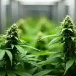 Grow Budmint cannabis buds maturing under indoor LED lights.