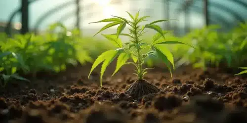 Cannabis Root Arched Out of Soil