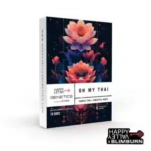 Oh My Thai seed box with vibrant pink and purple lotus flowers on a dark background.