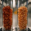 Two glass tubes filled with tightly packed cannabis enzyme cultures in contrasting colors.