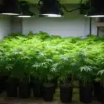 Critical Jack cannabis plants in pots during vegetative stage.