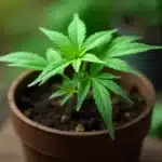 Anbau von Cannabissorten mit starker Allelopathie im Topf.