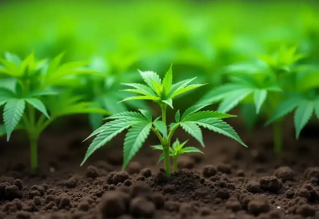 The early growth phase of Gelato Fast Version, showing strong genetics and vibrant green leaves ideal for fast harvests.