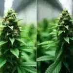 Exodus Cheese x Blue Head Band cannabis plant with dense buds indoors.