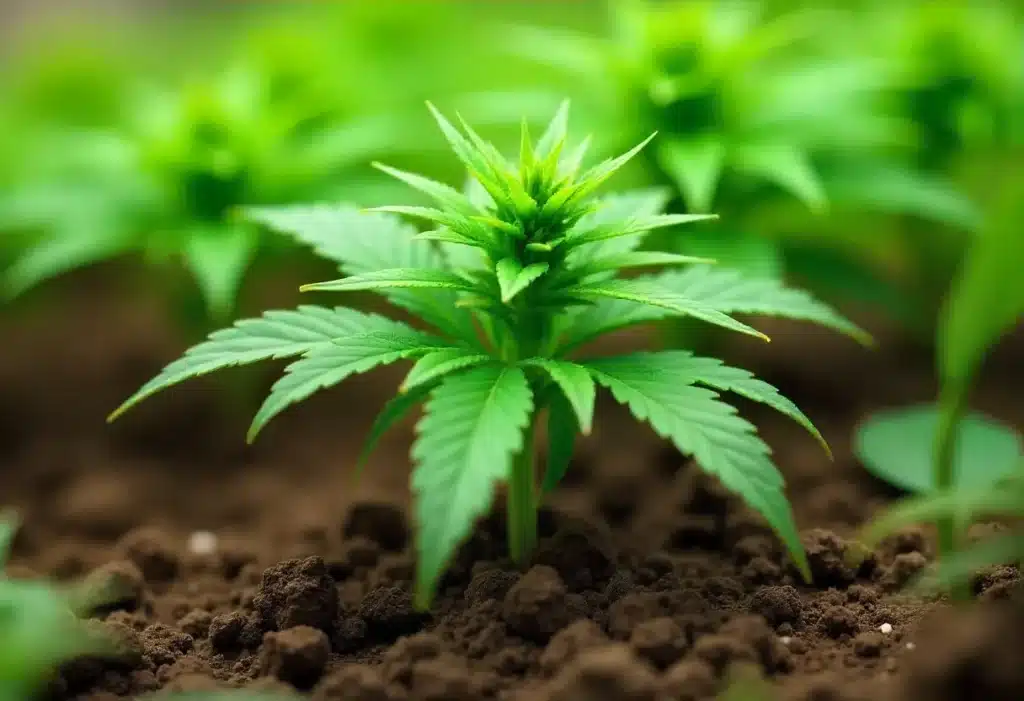 Fire Kush Auto showing strong early growth. Compact structure and lush leaves signal robust genetics.