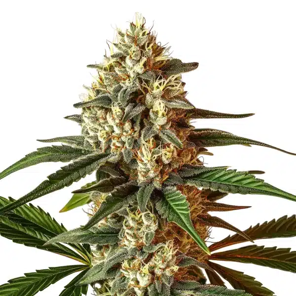 Kush Mints Auto frosty cannabis bud with mint-green tones.