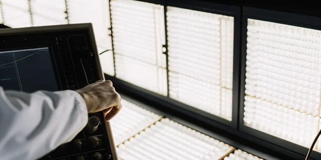 Laboratory testing with advanced spectral light panels.