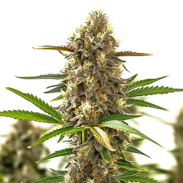 Super Purple Auto CBD avec cola violet profond, pistils crème et trichomes brillants.