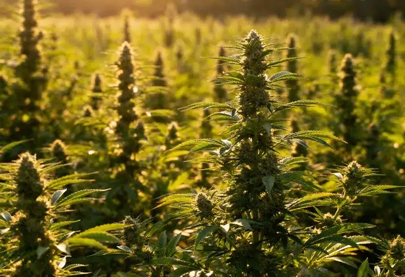 Gorilla x Tangie Regular field in late flowering stage.