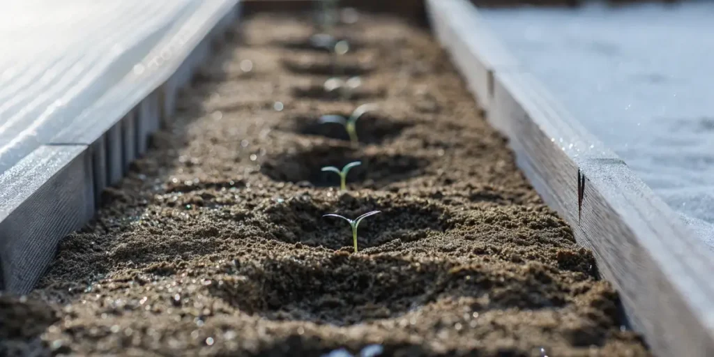 Diesel Auto cannabis seeds sprouting in a germination tray with moist soil.