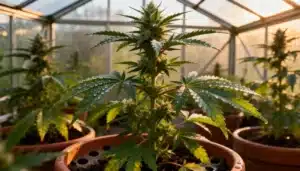 Amnesia Kush Greenhouse Cultivation with Early Flowering.