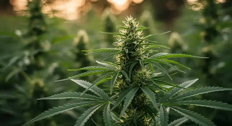 Tangie Regular Flowering Stage with Dense Sativa Buds.