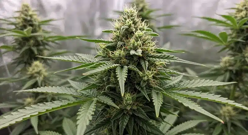 Haze XL Auto: Dense Flowering Buds Covered in Trichomes.