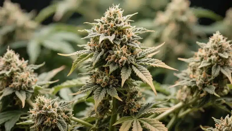 Head Band : Dense Frosty Buds with Classic Hybrid Structure.