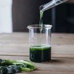 Cannabis sap extract poured into a glass beaker for brix level analysis in a laboratory setting