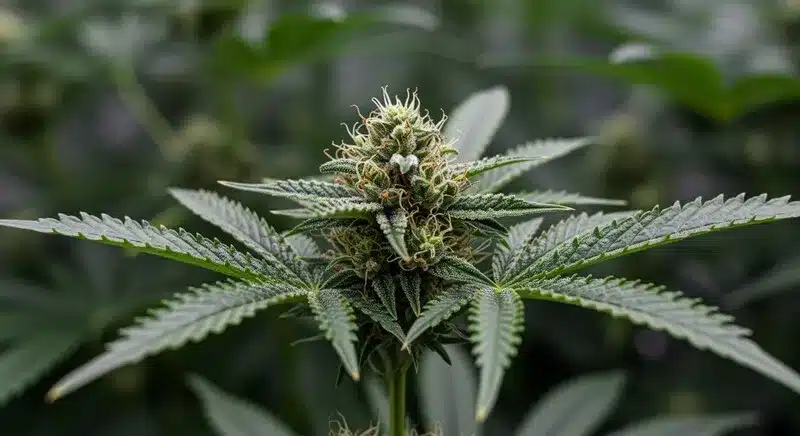 Lemon Skunk CBD (1:30): Resinous Flowering Cannabis Bud.