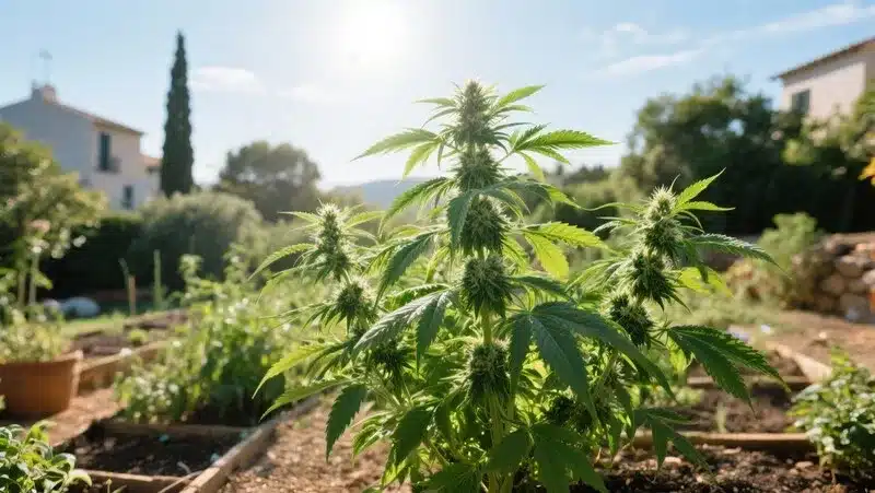 Lemon Star growing outdoors in natural sunlight with strong branches and dense foliage, ideal for yields and aromatic flowers.