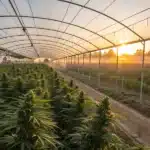 Thriving cannabis plants in a sunlit Minnesota.